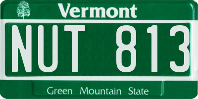VT license plate NUT813