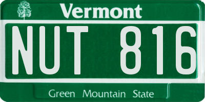 VT license plate NUT816