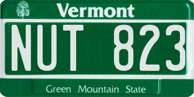 VT license plate NUT823