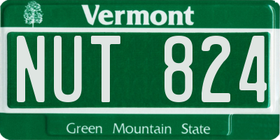 VT license plate NUT824