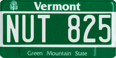 VT license plate NUT825