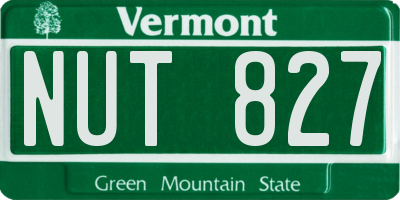 VT license plate NUT827