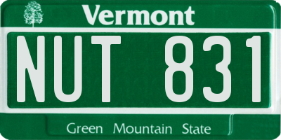 VT license plate NUT831