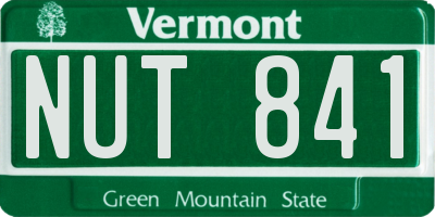 VT license plate NUT841