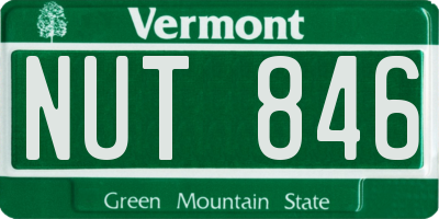 VT license plate NUT846