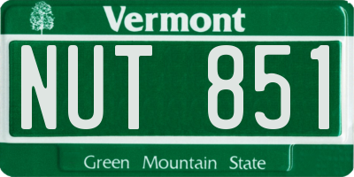 VT license plate NUT851