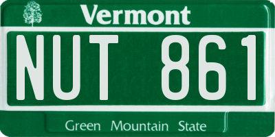 VT license plate NUT861
