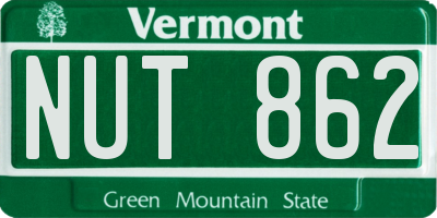 VT license plate NUT862