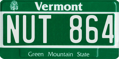 VT license plate NUT864