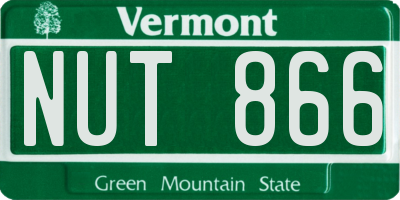 VT license plate NUT866