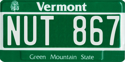 VT license plate NUT867