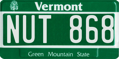 VT license plate NUT868