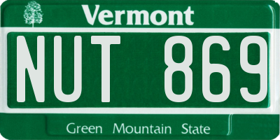 VT license plate NUT869