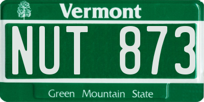 VT license plate NUT873