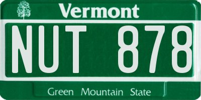 VT license plate NUT878