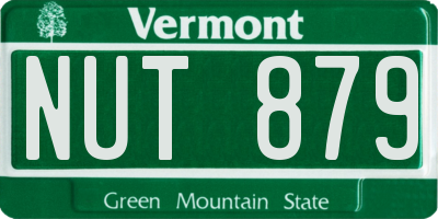 VT license plate NUT879