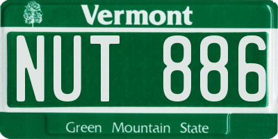 VT license plate NUT886