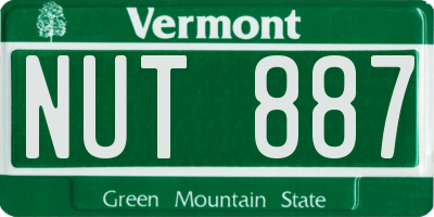 VT license plate NUT887