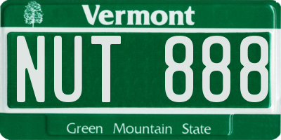 VT license plate NUT888