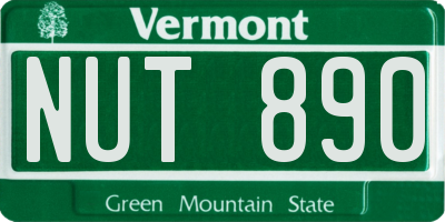 VT license plate NUT890