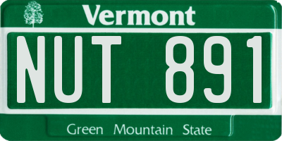 VT license plate NUT891