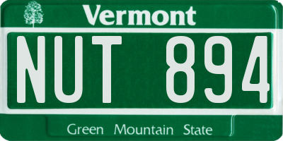 VT license plate NUT894