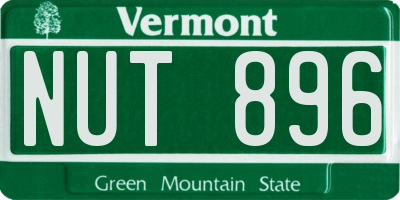 VT license plate NUT896