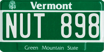 VT license plate NUT898