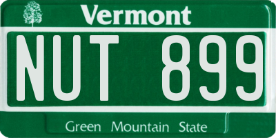 VT license plate NUT899