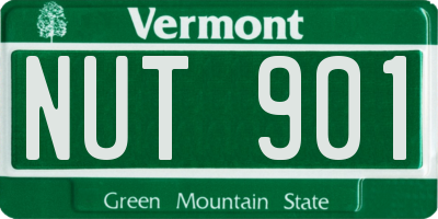 VT license plate NUT901