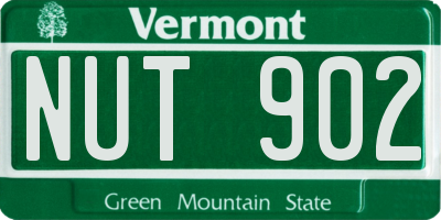 VT license plate NUT902