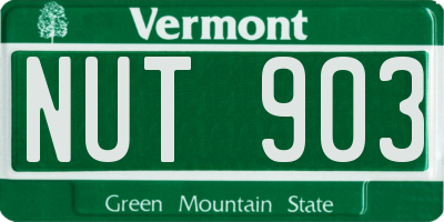 VT license plate NUT903