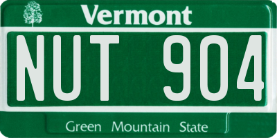 VT license plate NUT904