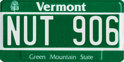 VT license plate NUT906
