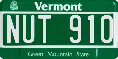 VT license plate NUT910