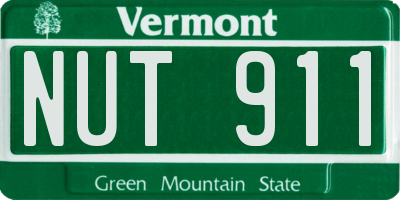 VT license plate NUT911