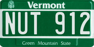 VT license plate NUT912
