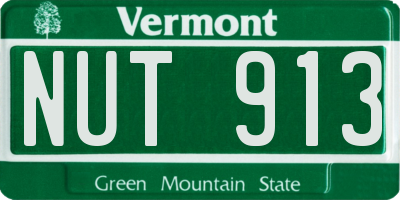 VT license plate NUT913