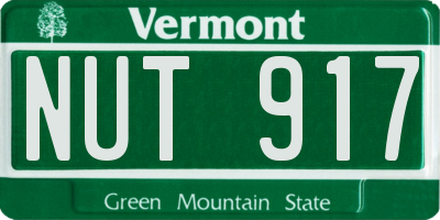 VT license plate NUT917