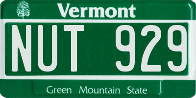 VT license plate NUT929