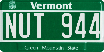 VT license plate NUT944