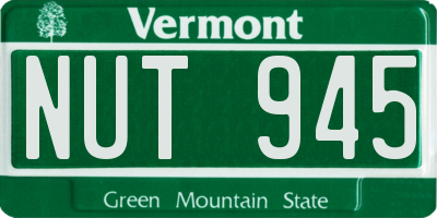 VT license plate NUT945