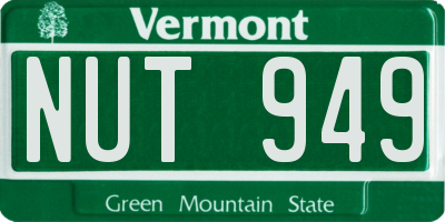 VT license plate NUT949