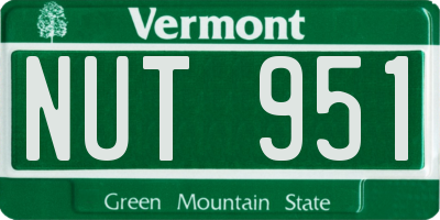 VT license plate NUT951