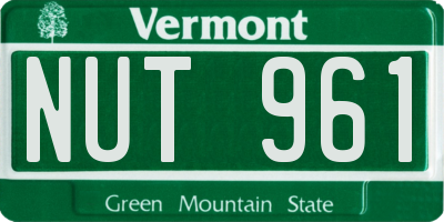 VT license plate NUT961