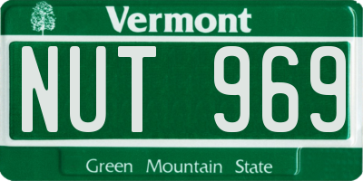 VT license plate NUT969
