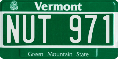 VT license plate NUT971