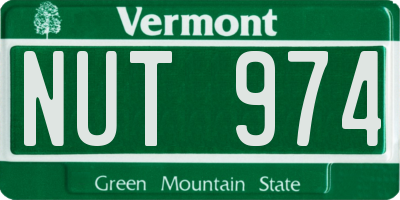 VT license plate NUT974