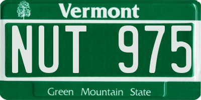 VT license plate NUT975