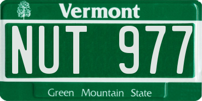 VT license plate NUT977